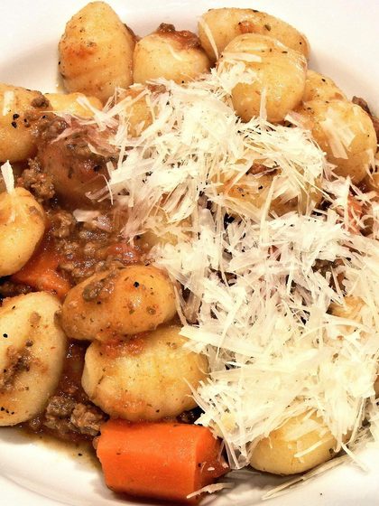 Gnocchi with slow-roast tomato and shaved parmesan